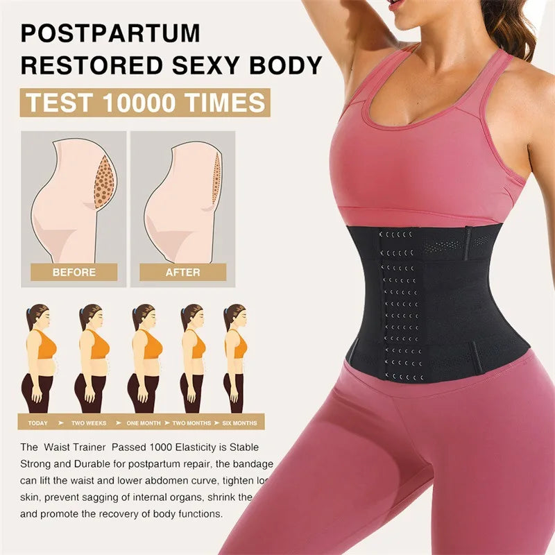 Waist Trainer Body Shaper – Slimming Sheath Flat Belly Corset Belt for Women