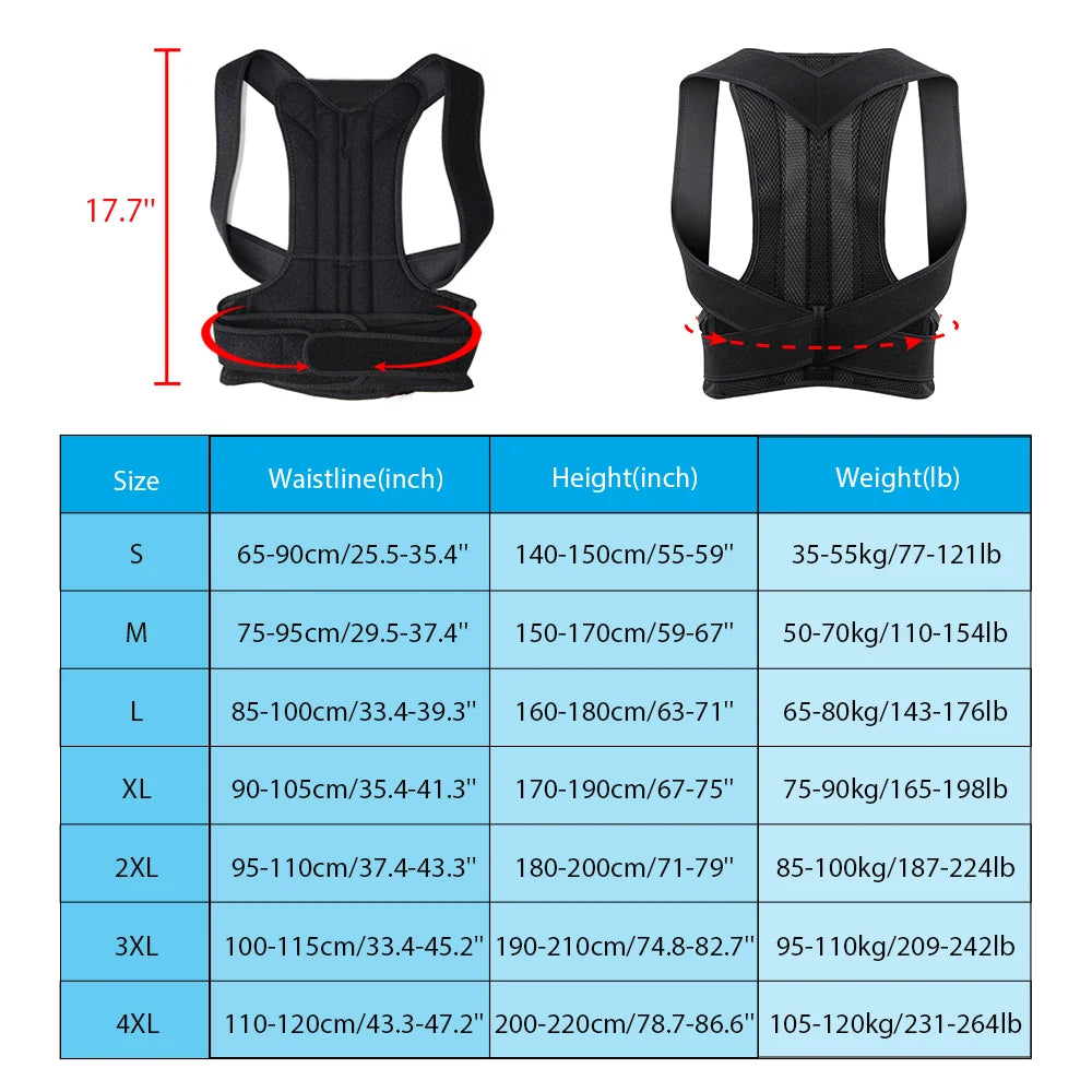 Adjustable Back Brace & Posture Corrector – Lumbar Support for Men & Women”