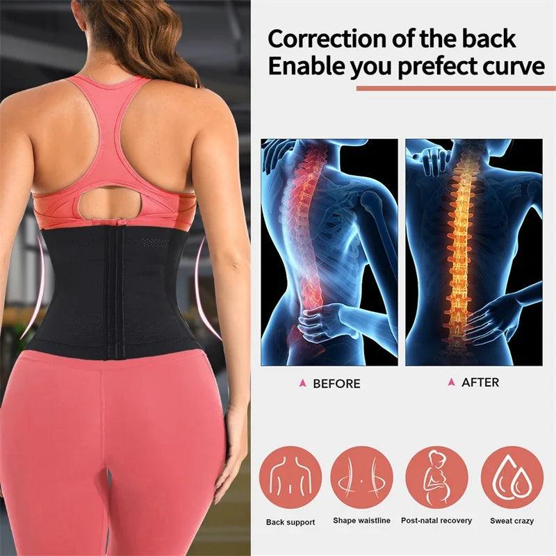 Waist Trainer Body Shaper – Slimming Sheath Flat Belly Corset Belt for Women