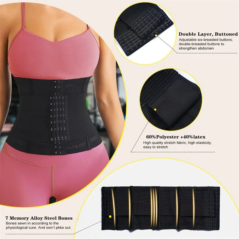 Waist Trainer Body Shaper – Slimming Sheath Flat Belly Corset Belt for Women