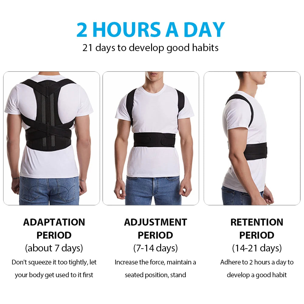 Adjustable Back Brace & Posture Corrector – Lumbar Support for Men & Women”