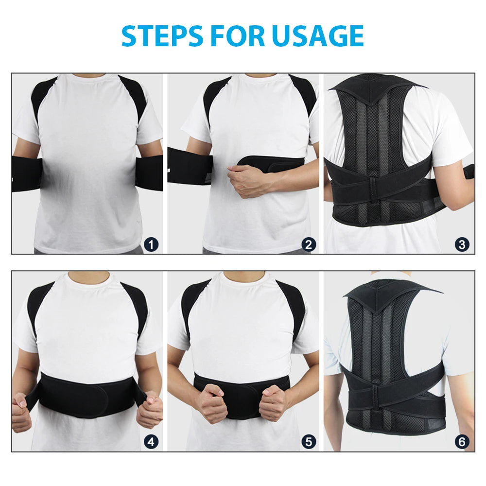 Adjustable Back Brace & Posture Corrector – Lumbar Support for Men & Women”
